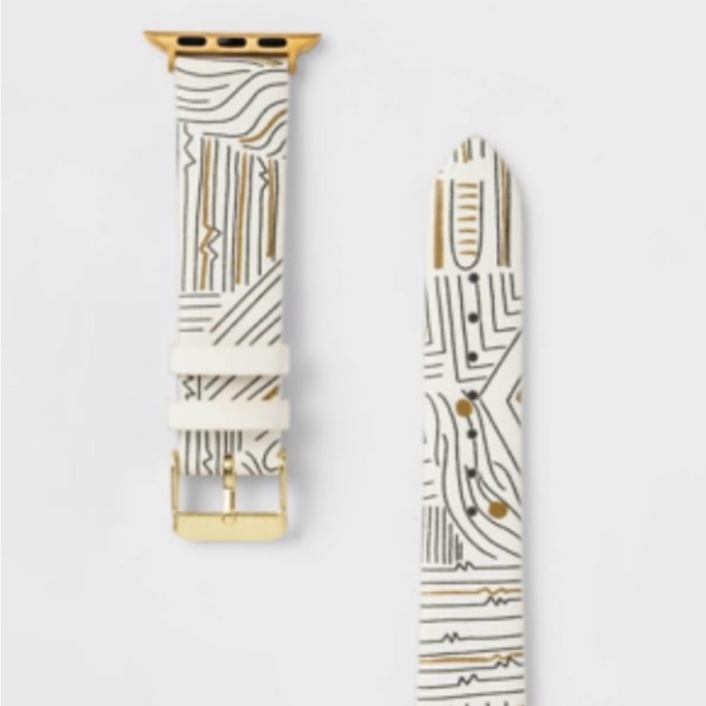 Apple Watch heyday White and Gold Patterned Smartwatch Band 38 - 41